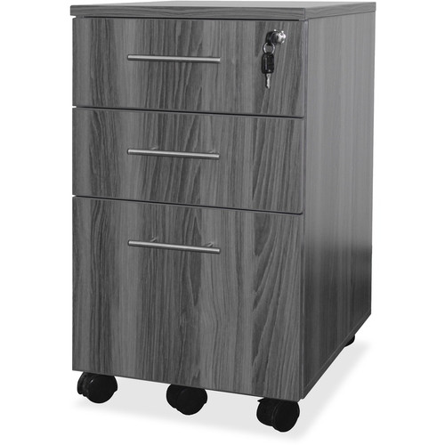 Mayline Medina Box/Box/File Mobile Pedestal - 3 x Box, File Drawer(s) - Material: Steel - Finish: Gray, Laminate - Stain Resistant, (Fleet Network)