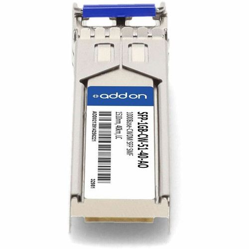 AddOn SFP-1GB-CW-51-40-AO 1000Base-CWDM SFP Transceiver - 1Gbps - 1510nm - 40km - LC - Single-mode - DOM
