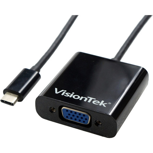 VisionTek USB-C to VGA Active Adapter(M/F) - USB 3.1 Type C Male - 15-pin HD-15 VGA Female - 1920 x 1080 Supported (Fleet Network)