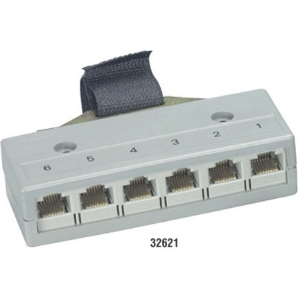 Black Box Drop Split Adapter - (1) Telco Male, (6) RJ45 Female - Network (RJ-45) (Fleet Network)