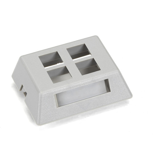 Black Box GigaStation2 Modular Furniture Wallplate - 4-Port, Gray - 4 x Socket(s) - Gray (Fleet Network)