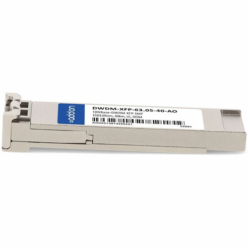 AddOn Cisco DWDM-XFP-63.05 Compatible TAA 10GBase-DWDM XFP Transceiver 100GHz (SMF, 1563.05nm, 40km, LC, DOM) - For Data Networking, - (DWDM-XFP-63.05-40-AO)