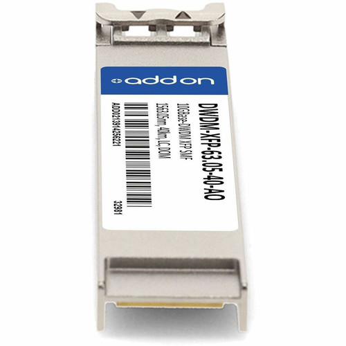 AddOn Cisco DWDM-XFP-63.05 Compatible TAA 10GBase-DWDM XFP Transceiver 100GHz (SMF, 1563.05nm, 40km, LC, DOM) - For Data Networking, - (DWDM-XFP-63.05-40-AO)