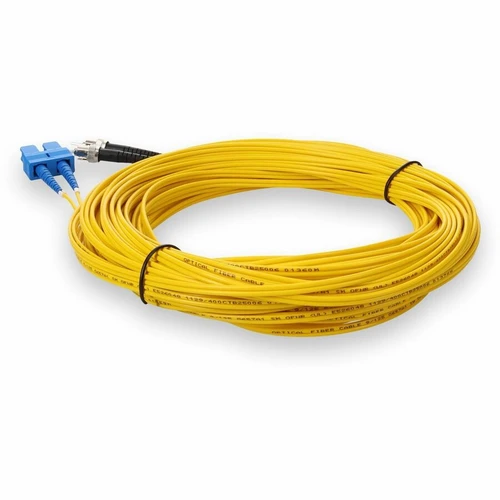 AddOn ADD-ST-SC-30M9SMF ST to SC 30m OS2 Singlemode Duplex Fiber Patch Cable - Yellow Riser-Rated (OFNR)