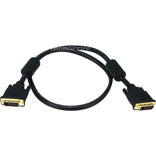 Monoprice 3ft 28AWG CL2 Dual Link DVI-D Cable - Black - 3 ft DVI-D Video Cable for Video Device, PC, Projector, HDTV - First End: 1 x (Fleet Network)