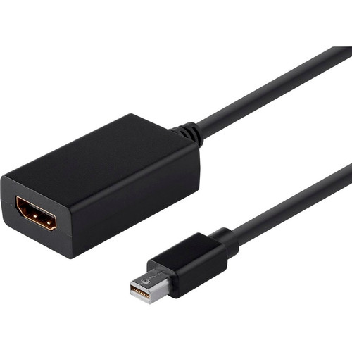 Monoprice Mini DisplayPort 1.1 to HDMI Adapter with Audio Support, Black - HDMI/Mini DisplayPort A/V Cable for Audio/Video Device, - 1 (Fleet Network)