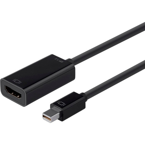 Monoprice Mini DisplayPort 1.2a / Thunderbolt to 4K HDMI Passive Adapter, Black - 6" HDMI/Mini DisplayPort A/V Cable for Audio/Video - (Fleet Network)