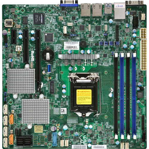 Supermicro X11SSL-CF Server Motherboard - Intel C236 Chipset - Socket H4 LGA-1151 - Micro ATX - 64 GB DDR4 SDRAM Maximum RAM - DIMM, - (Fleet Network)