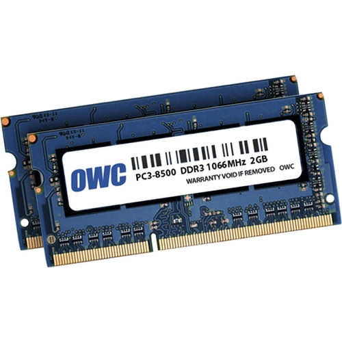 OWC 2 x 2.0GB PC8500 DDR3 1066MHz 204 Pin - For Notebook, Desktop PC - 4 GB (2 x 2GB) - DDR3-1066/PC3-8500 DDR3 SDRAM - 1066 MHz - CL7 (Fleet Network)