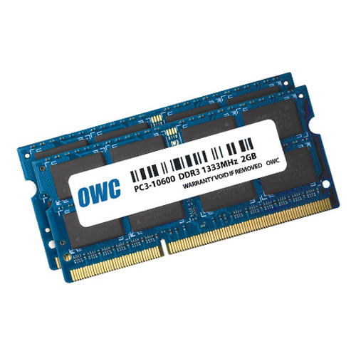 OWC 2 x 2.0GB 1333MHz DDR3 SO-DIMM PC10600 204 Pin - For Notebook, Desktop PC - 4 GB (2 x 2GB) - DDR3-1333/PC3-10600 DDR3 SDRAM - 1333 (Fleet Network)