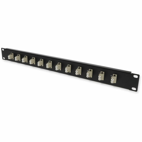 AddOn Panel Plate with 12 LC Duplex Connectors - 12 Port(s) - 12 x Duplex - Optical Fiber - Wall Mountable (Fleet Network)