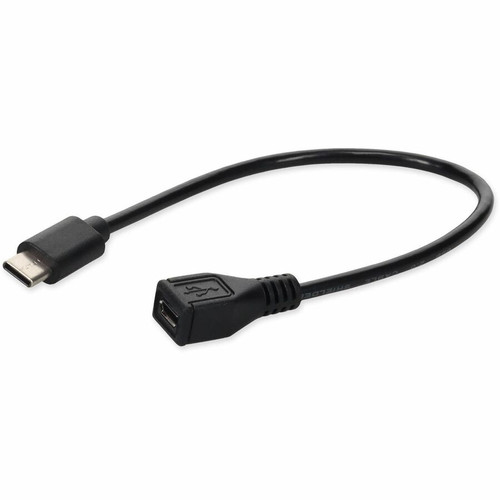AddOn 5-Pack of USB C 3.1 Male to Micro-USB B 2.0 Female Black Adapters - 6.7" (170 mm) USB Data Transfer Cable for MacBook, Notebook, (Fleet Network)