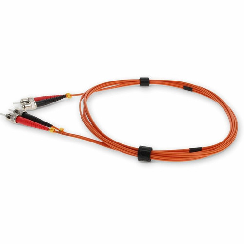AddOn 2m ST to ST Orange OM1 Duplex OFNP (Plenum-Rated) MMF Fiber Patch Cable - 6.6 ft (2 m) Fiber Optic Network Cable for Patch Hubs, (ADD-ST-ST-2M6MMFP)