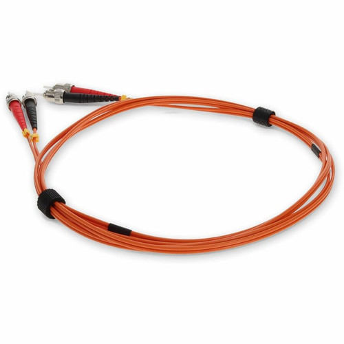 AddOn 2m ST to ST Orange OM1 Duplex OFNP (Plenum-Rated) MMF Fiber Patch Cable - 6.6 ft (2 m) Fiber Optic Network Cable for Patch Hubs, (ADD-ST-ST-2M6MMFP)
