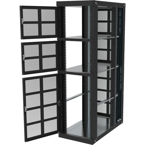 Rack Solutions Colocation Cabinet (3 Compartments) - For Server - 45U Rack Height29" (736.60 mm) Rack Depth - Steel - 3000 lb g) (Fleet Network)
