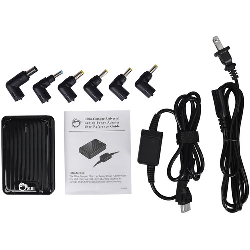 SIIG Ultra-Compact Universal Laptop Power Adapter 45 W Multi Voltage Outputs Input AC DC V AC-PW1012-S1