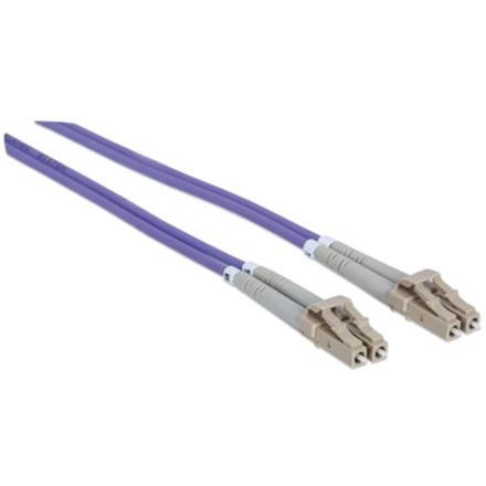 Intellinet Fiber Optic Patch Cable, OM4, LC/LC, 1m, Violet, Duplex, Multimode, 50/125 &micro;m, LSZH, Fibre, Lifetime Warranty, - 3.3 (750875)