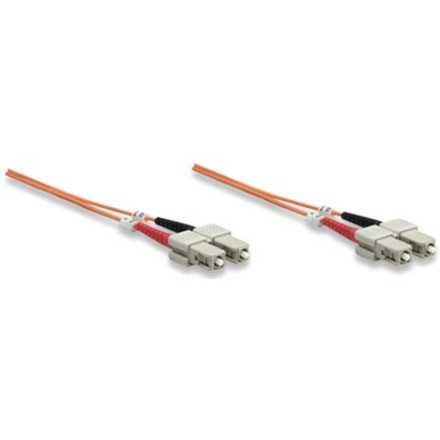 Intellinet Fiber Optic Patch Cable, OM1, SC/SC, 2m, Orange, Duplex, Multimode, 62.5/125 &micro;m, LSZH, Fibre, Lifetime Warranty, - ft (515825)