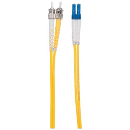 Intellinet Fiber Optic Patch Cable, OS2, LC/ST, 3m, Yellow, Duplex, Single-Mode, 9/125 &micro;m, LSZH, Fibre, Lifetime Warranty, - 9.8 (516952)