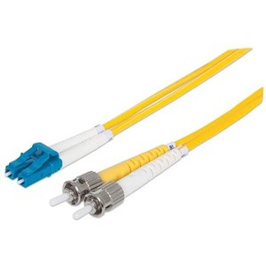 Intellinet Fiber Optic Patch Cable, OS2, LC/ST, 10m, Yellow, Duplex, Single-Mode, 9/125 &micro;m, LSZH, Fibre, Lifetime Warranty, - ft (Fleet Network)