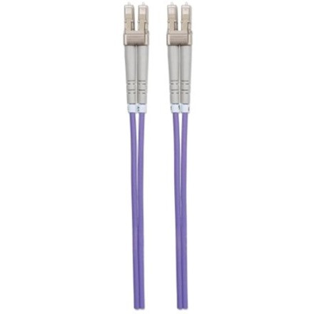 Intellinet Fiber Optic Patch Cable, OM4, LC/LC, 10m, Violet, Duplex, Multimode, 50/125 &micro;m, LSZH, Fibre, Lifetime Warranty, - ft (751032)