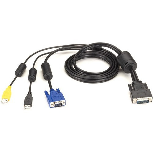 Black Box KVM Switch Cable - VGA, USB, CAC USB to HD26, 12-ft. (3.7-m) - 12 ft KVM Cable for KVM Switch, Computer, Server, Common Card (Fleet Network)