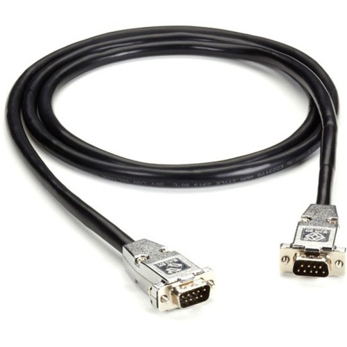 Black Box RS232 Shielded Serial Data Transfer Cable 5 Ft With Metal Hoods Male To Monitor Printer DB9M/M RS-232 For W/ M X EDN12BLK-0005-MM
