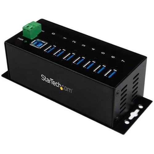 StarTech.com 7 Port Industrial USB 3.0 Hub with ESD - Add seven USB 3.0 ports with this DIN rail or surface-mountable metal hub - 15kV (Fleet Network)