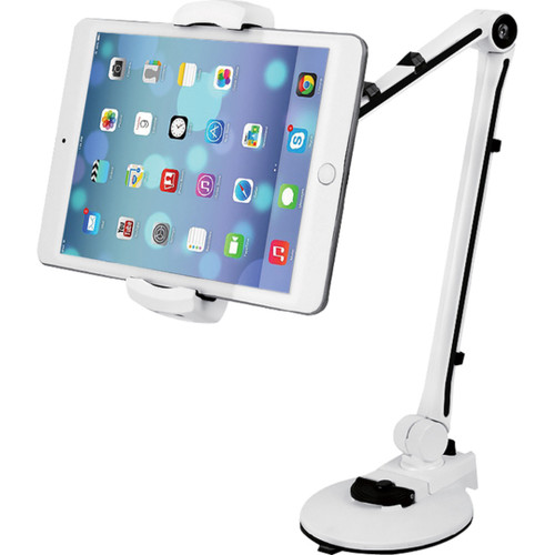 SIIG Desk Mount For Smartphone And Tablet In White Supporting Up To 12 Inch Screens Lightweight Devices Reader Support CE-MT1X12-S1