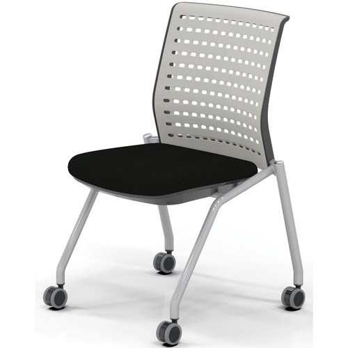Mayline Thesis Static Back Training Chair - Gray Seat Color - Fabric Seat Material - Light Gray Back Color - Poly Back Material - Gray (Fleet Network)