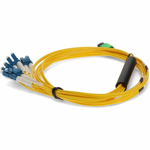 AddOn 0.5m MPO/APC to 4xLC/UPC Duplex Yellow OS2 OFNR (Riser-Rated) 8-Strand SMF Fiber Fanout Cable - 1.6 ft (0.50 m) Fiber Optic for (ADD-MPO-4LC0.5M9SMF)