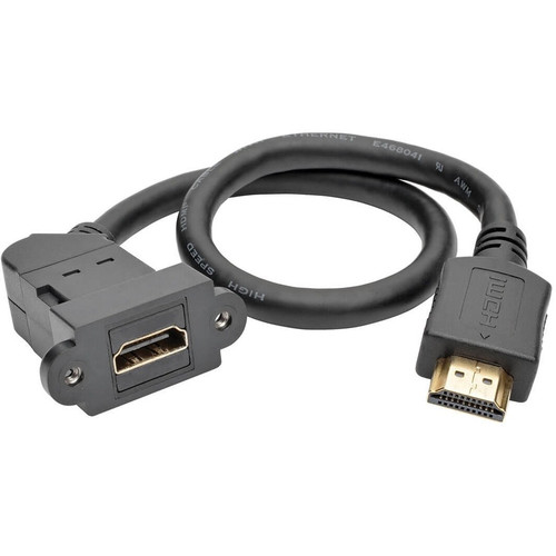 Tripp Lite series P162-001-KPA-BK HDMI Extension Audio/Video Cable with Ethernet - 1 ft (0.30 m) HDMI A/V Cable for Monitor, Device, - (P162-001-KPA-BK)