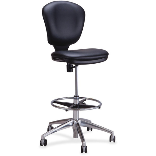 Safco Metro Extended Height Chair - Black Seat Color - Vinyl Seat Material - Black Back Color - Vinyl Back Material - 5-star Base - 1 (Fleet Network)