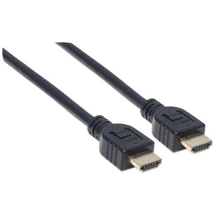 Manhattan HDMI Cable with Ethernet (CL3 rated, suitable for In-Wall use), 4K@60Hz (Premium High Speed), 2m, Male to Male, Black, Ultra (353939)
