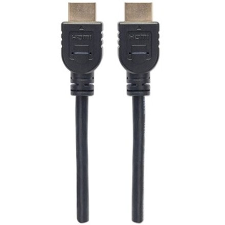 Manhattan HDMI Cable with Ethernet (CL3 rated, suitable for In-Wall use), 4K@60Hz (Premium High Speed), 2m, Male to Male, Black, Ultra (353939)