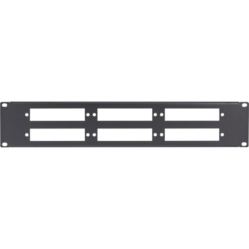 Black Box Connect Fiber Optic Panel - Blank, 1U, 6-Slot - Steel - Black Powder Coat - 1U Rack Height - 1" (25.40 mm) Height x 19" mm) (Fleet Network)