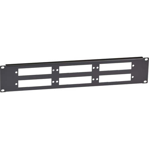 Black Box Blank Fiber Optic Panel One U Six Slot Steel Finish Connect Height Powder Coat Rack Mm X JPMT-FIBER-6