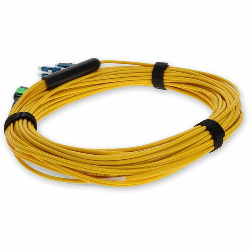 AddOn 40m MPO/APC to 4xLC/UPC Duplex Yellow OS2 OFNR (Riser-Rated) 8-Strand SMF Fiber Fanout Cable - 131.2 ft (40 m) Fiber Optic Cable (ADD-MPO-4LC40M9SMF)