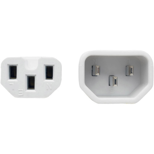 Tripp Lite by Eaton P018-002-AWH Standard Power Cord - 250V AC / 15A - 2 ft (0. 61 m) White - IEC 60320 C14 to C15 for PDU/UPS
