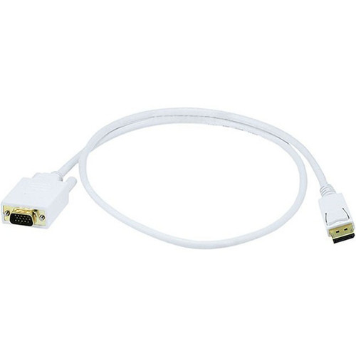 Monoprice 3ft 28AWG DisplayPort to VGA Cable - White - 3 ft DisplayPort/VGA A/V Cable for Audio/Video Device, HDTV, Monitor - First 1 (Fleet Network)