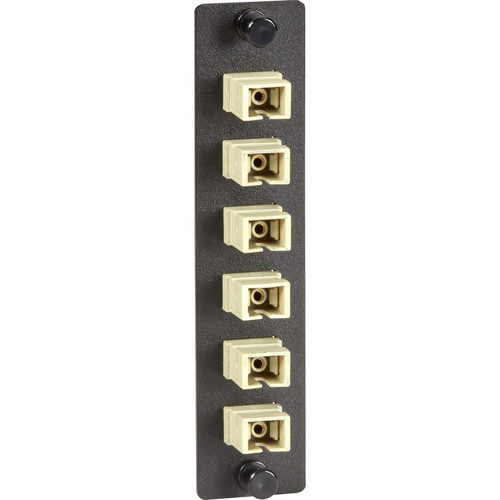 Black Box Fiber Adapter Panel - Simplex, Bronze Sleeves, (6) SC, Beige - 6 Port(s) - 6 x Simplex - Beige (Fleet Network)
