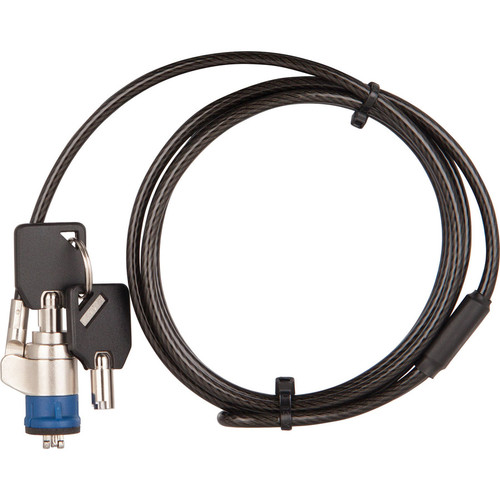 The Joy Factory SCU102 LockDown Key Cable Lock - 6 ft (1. 83 m) Steel Security Cable for Notebooks and Tablets - Black