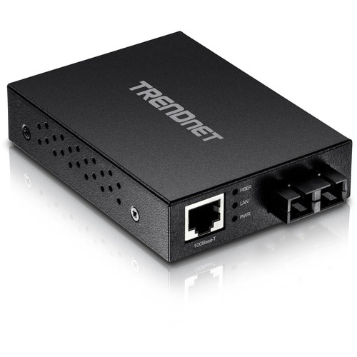 TRENDnet 100 Base-T to 100 Base-FX Multi-Mode SC Fiber Converter; Standalone; 10/100 Mbps Auto-MDIX Fast Ethernet Port; Fiber up to 2 (Fleet Network)