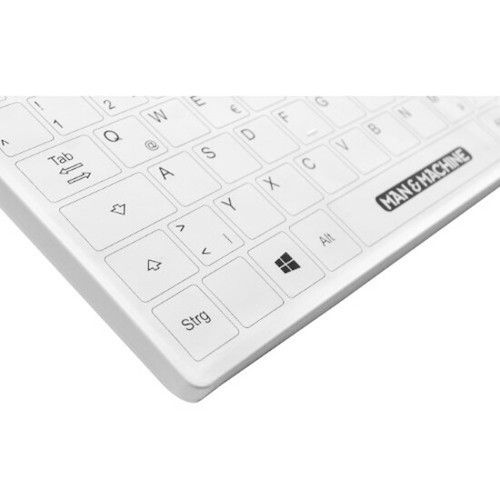 Man & Machine Its Cool Fitted Drape - For Man & Machine Keyboard - Hygienic White - Water Proof - Silicone (DRAPE/ITS/US)
