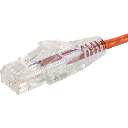 Monoprice SlimRun Cat6 28AWG UTP Ethernet Network Cable, 14ft Orange - 14 ft (4.27 m) Category 6 Network Cable for Network Device - 1 (14823)