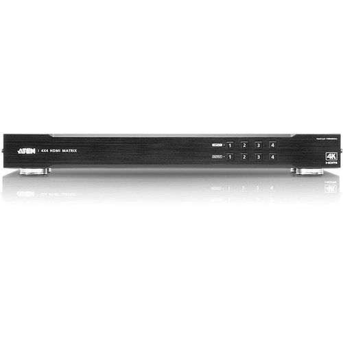 ATEN 4x4 4K HDMI Matrix Switch VM0404HA - Monitor, Control System Compatible - 4 x HDMI Digital Audio/Video In, 4 x HDMI Digital Out, (Fleet Network)