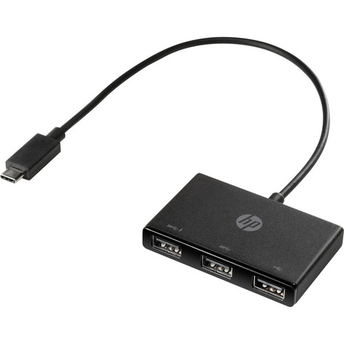 HP USB-C to USB-A Hub - USB Type C - External - 3 USB Port(s) - 1 USB 2.0 Port(s) - 2 USB 3.1 Port(s) (Fleet Network)