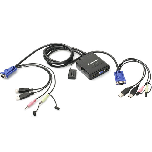 IOGEAR GCS72MDPKIT 2-Port USB VGA Cable KVM with Mini DisplayPort Adapters - 2048 x 1536 Resolution - 2 Computer Switching