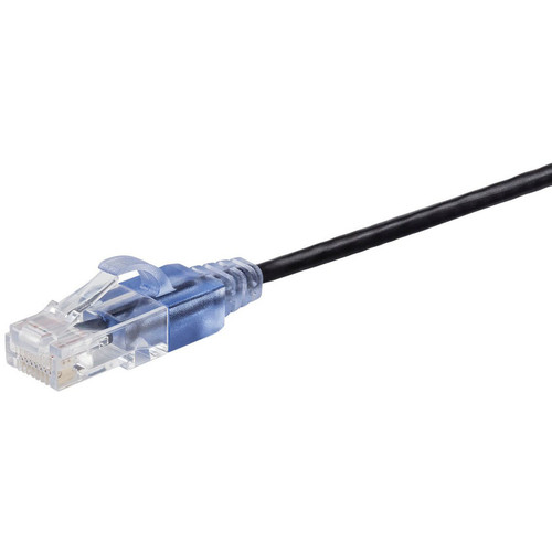 Monoprice 5-Pack, SlimRun Cat6A Ethernet Network Patch Cable, 1ft Black - 1 ft (0.30 m) Category 6a Network Cable for Network Device, (15125)