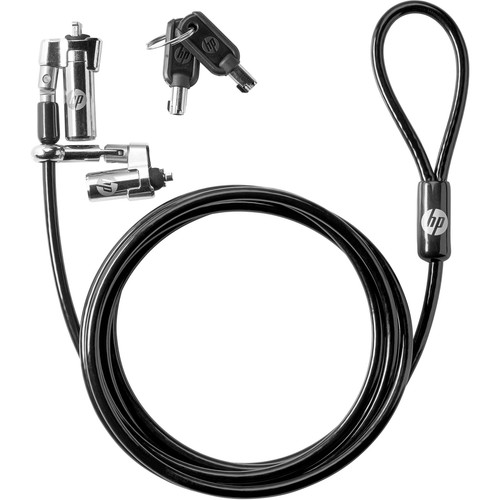 HP Nano Master Keyed Cable Lock - 6 ft (1.83 m) Cable - Master Keyed Lock - Zinc Alloy, Galvanized Steel, Polyvinyl Chloride (PVC), - (Fleet Network)